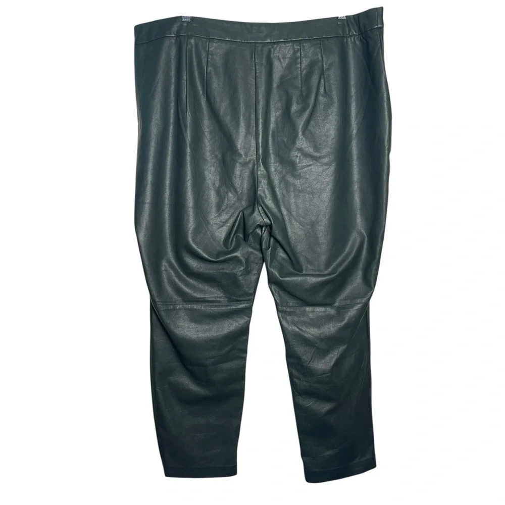 Eloquii Forest Green‎ Faux Leather Cropped Pants